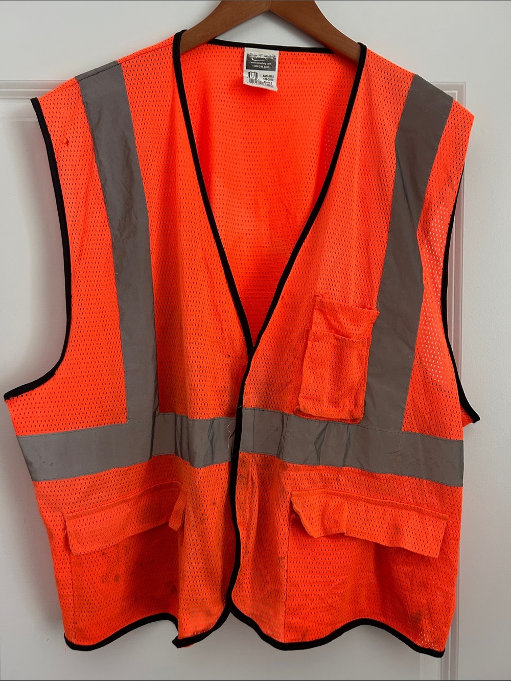 🎃 High-Visibility Orange Safety Vest with Reflective Stripes